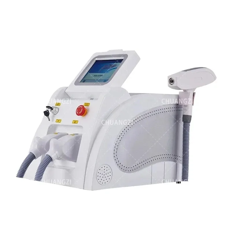 Portable Laser 2 In 1 Nd Yag Tattoo Removal Machine IPL OPT Laser Hair Removal Machine ND YAG Tattoo Removal Hair Laser
