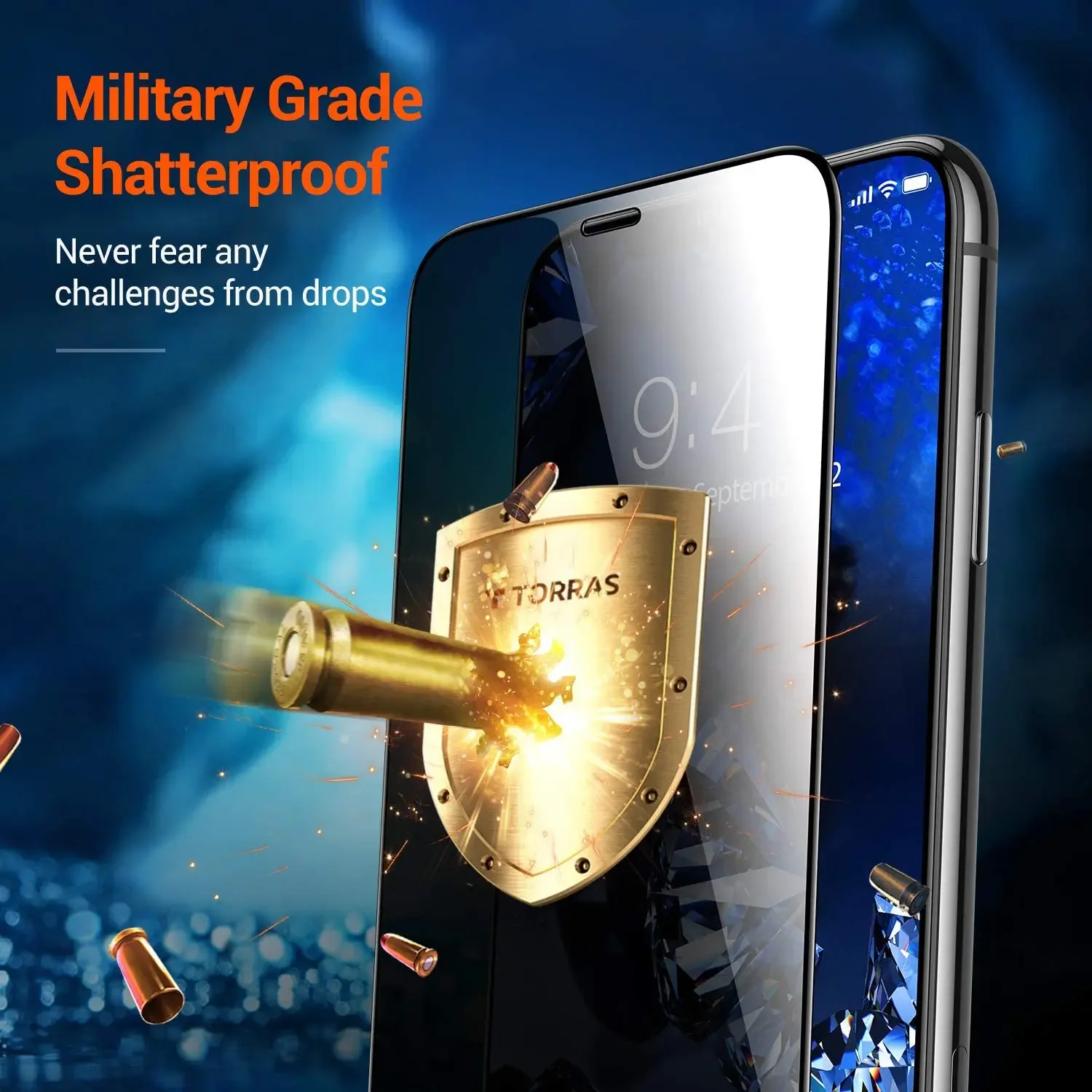 for iPhone 13 12 11 Xs Max Pro X XR Screen Protector [Privacy Protection]Military Grade Shatterproof Anti-Scratch Tempered Glass