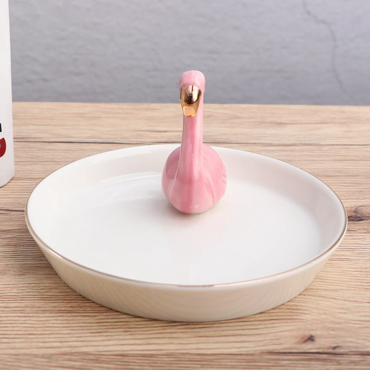 

Flamingo Ceramic Jewelry Storage Tray Elegant Ring Holder Earring Organizer Tray Jewelry Plate for Rings Earrings Bracelets