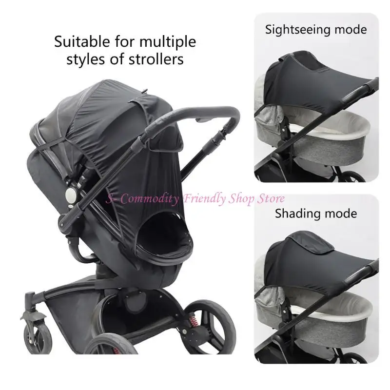 

85AE Protective Sun Cover for Baby Strollers Baby Carriage Sun Cover Viewing Window