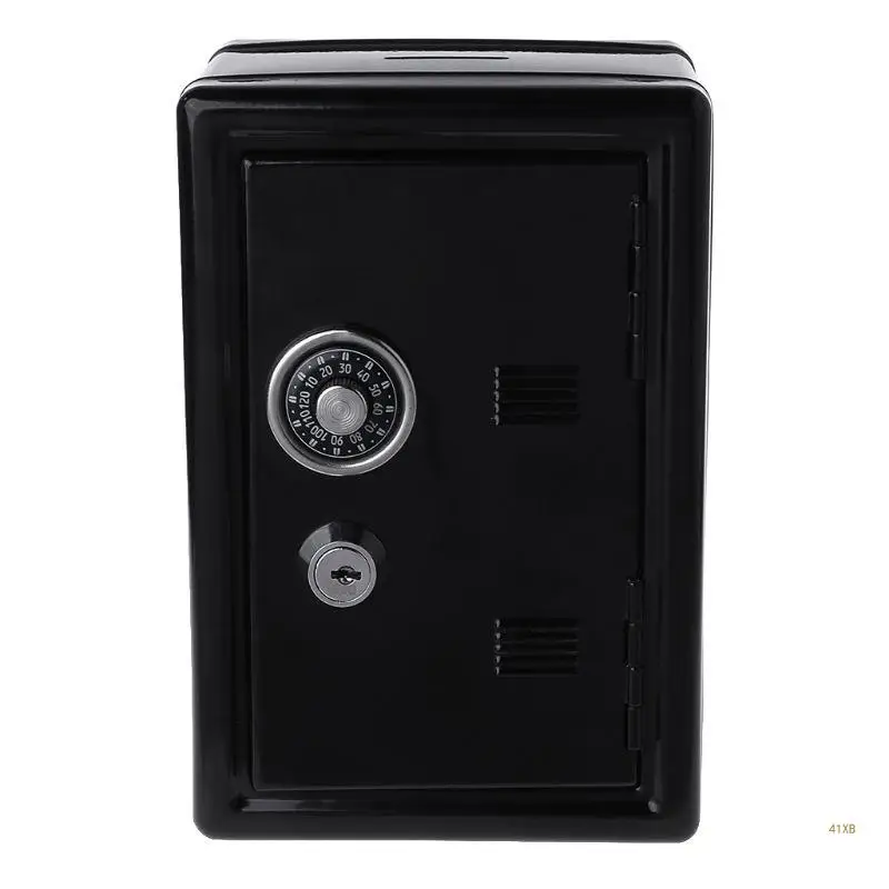 41XB New Safe Security Metal Money Deposit Cash Savings Saving Box 2 Keys