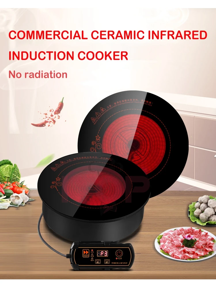 ITOP 3000W Electric Ceramic Cooktop Flat Bottom Cookware Heating Maker Electric Ceramic Stove Home Coffee shop Hotpot Restaurant