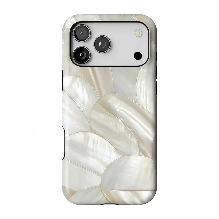 Funda de Teléfono de Nácar para iPhone 17 16e 16 15 14 13 12 11 X XS XR XSMAX 7 8 Air Pro Max Plus, Cubierta Trasera de Doble Capa de Lujo