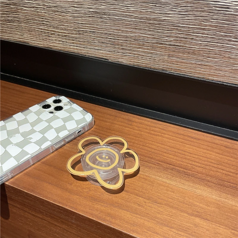 Flower Smiley Phone Holder Grip Hand Finger Stand for IPhone 14 13Pro Samsung S22 S23 Ultra Support Telephone Griptok Bracket