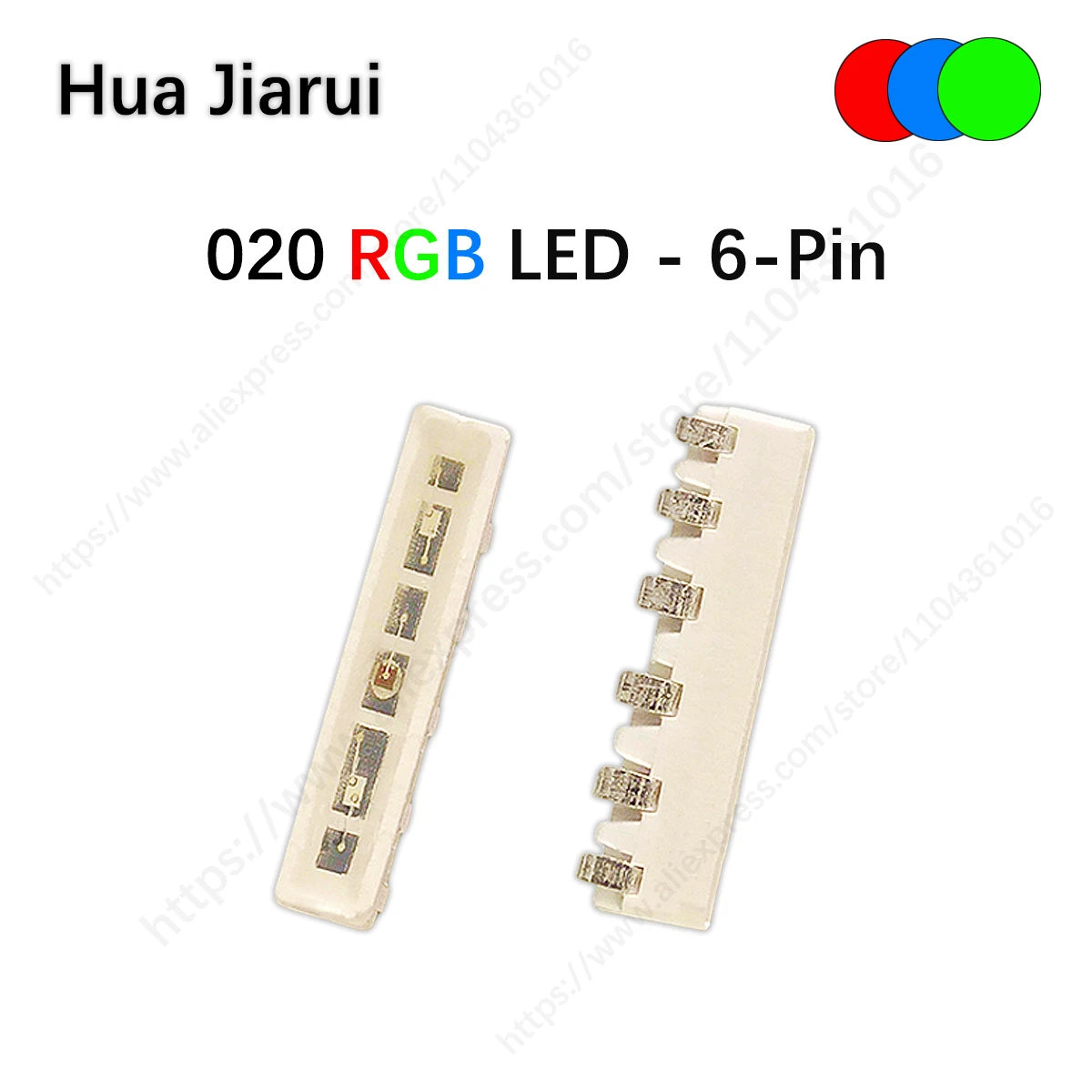 

020 6-Pin RGB LED Chip - CA/CC Common Anode Cathode SMD 3528, Full Color Ultra Bright Side-Emitting Diode