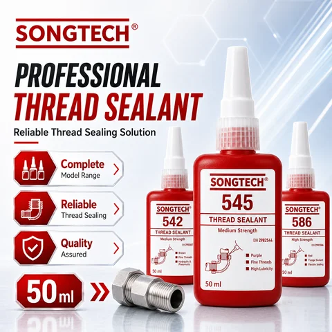 50ml Songtech Loctite 542 545 569 586 Acrylic Thread Sealant Liquid Anaerobic Adhesive for Hydraulic System Metal Pipe Fitting