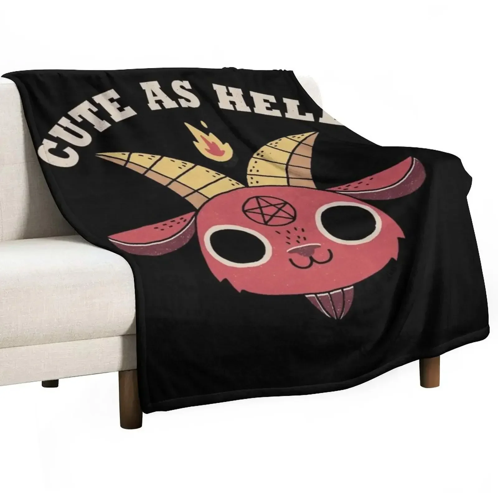 

Cute As Hell Throw Blanket halloween Plaid on the sofa Decorative Throw Blankets