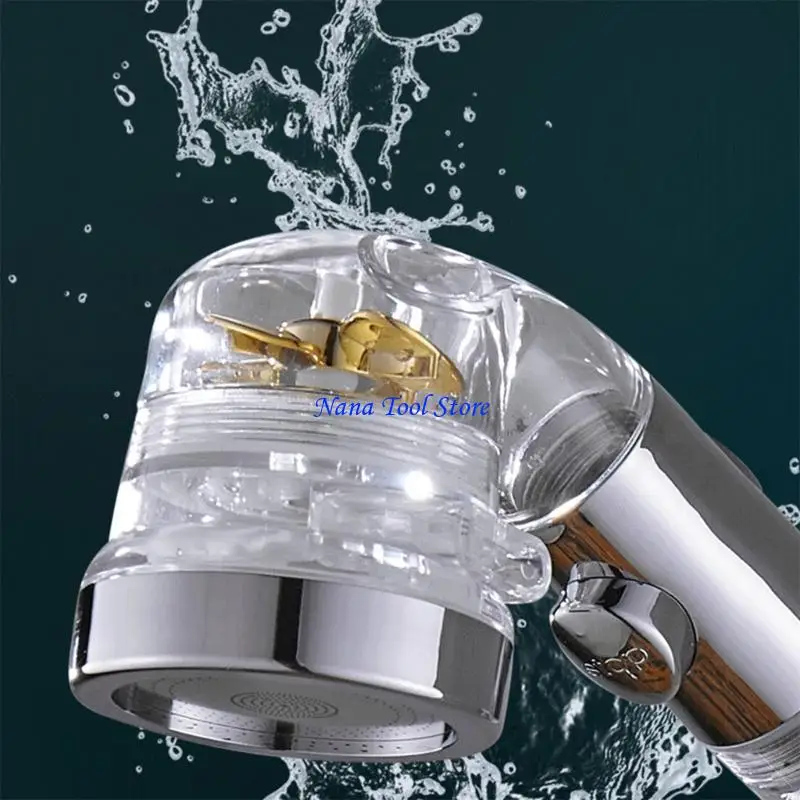 31GJシャワーヘッドウォーター節約高性症のプロペラフローシャワーヘッドファン組み込みフィルター降雨バスルーム