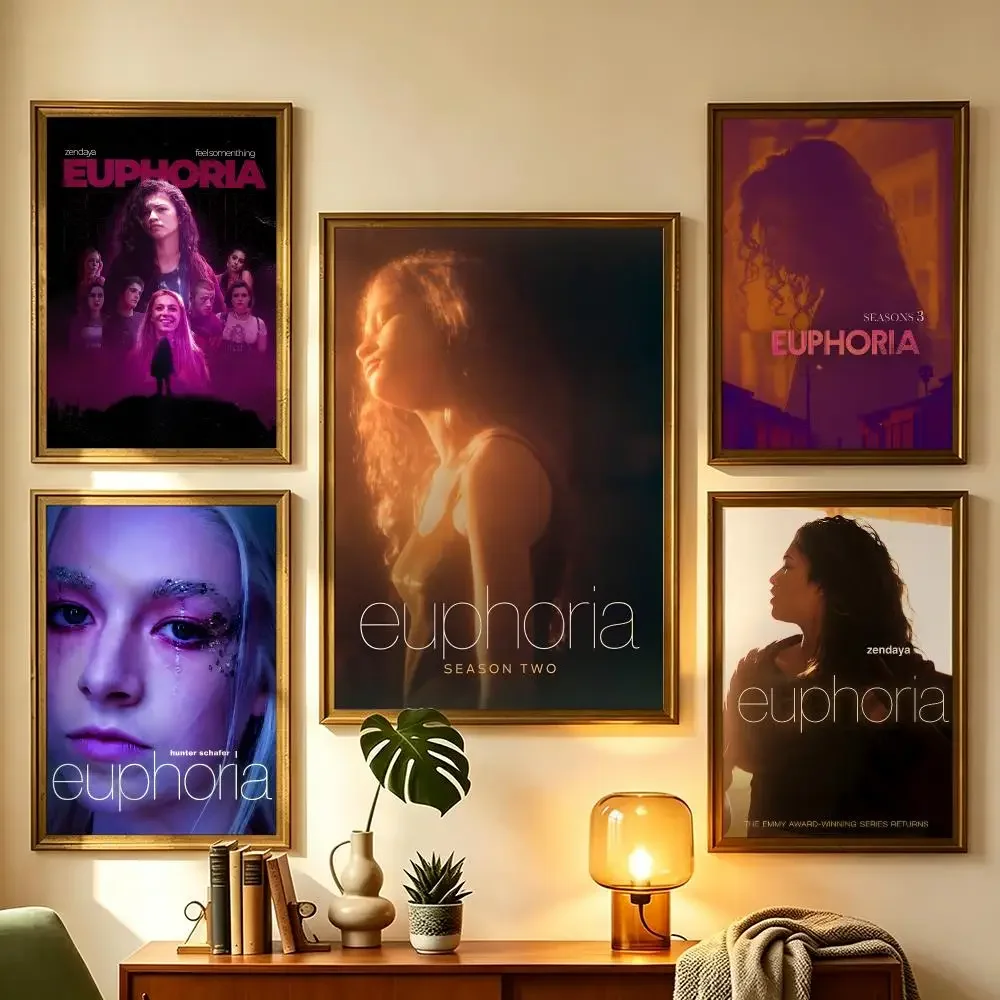 Euphoria Trendy TV Series Drama Self-Adhesive Poster Peel and Stick Waterproof Removable HD Print for Living Room Bedroom Decor