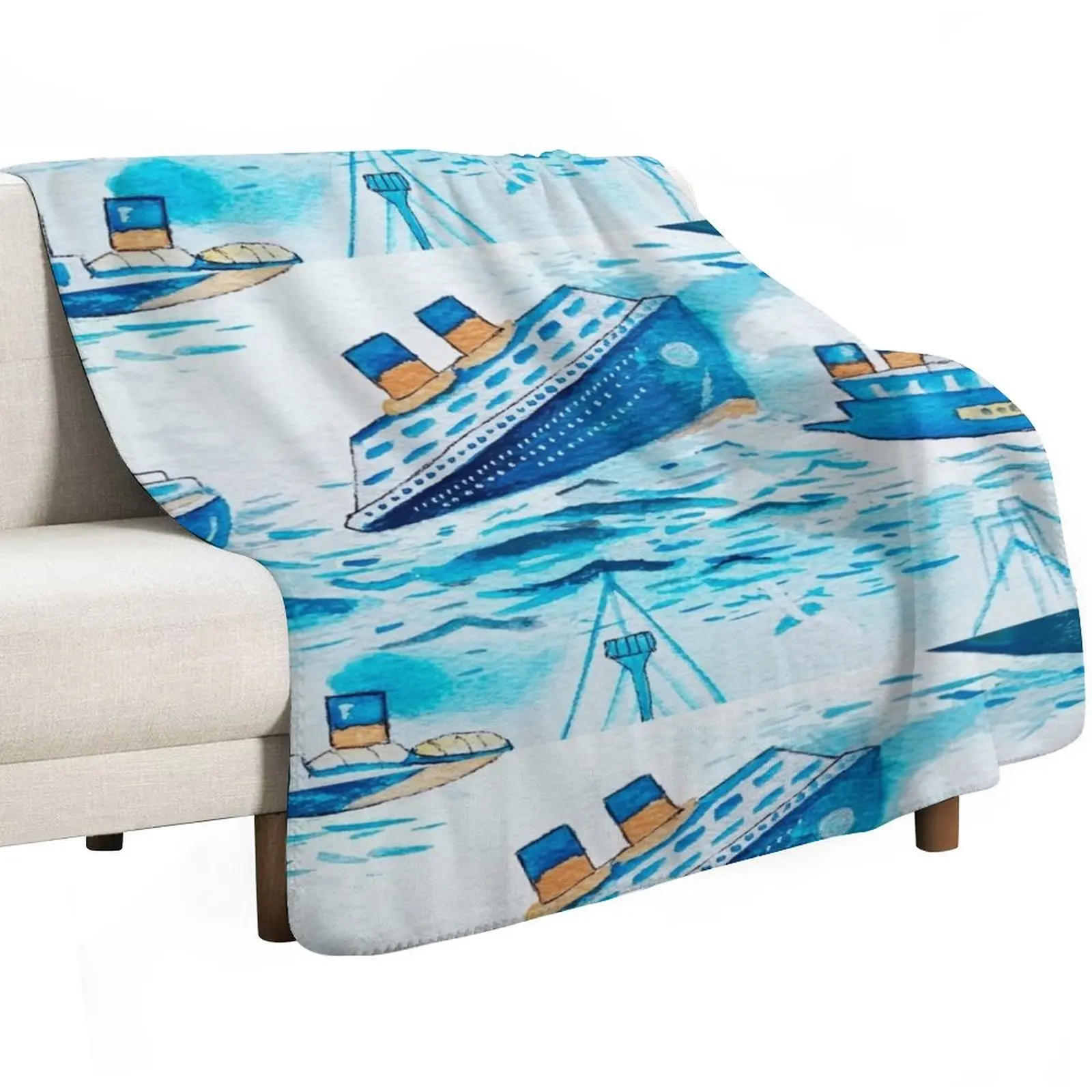 Ferry boats scrub cap Throw Blanket Vintage Picnic Decorative Sofas Blankets Sofas Of Decoration Furry Furrys Blankets