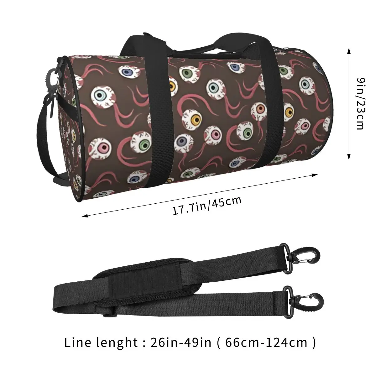 Gym Bag Swimming Eyeballs Colors Sports Bag Large Capacity Male Female Portable Custom Handbag Vintage Training Fitness Bag