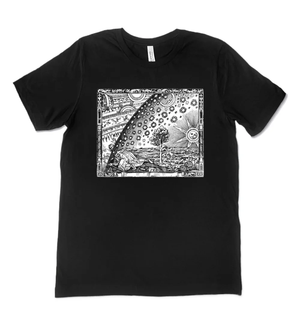 Flammarion Image From Camille Flammarion's Popular Astronomy Book T-Shirt Flat Earth Meets The Firmament Flammari