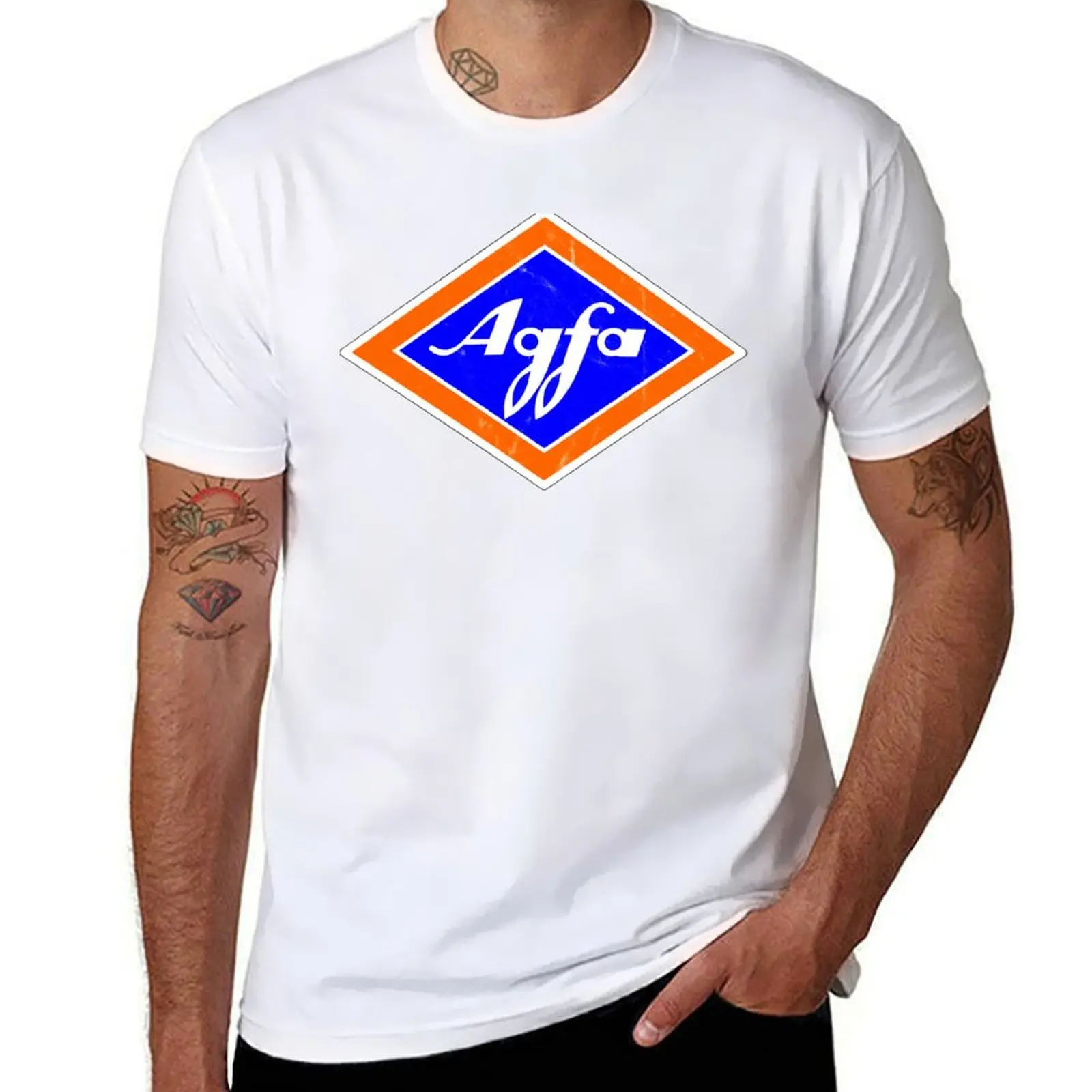 Camisa para camisa Retro película Agfa diseñador Logo hombre personalizado camiseta de los años 60 camiseta