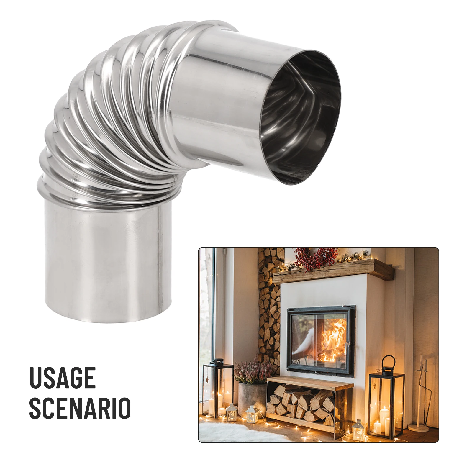 Stove Flue Steel Flue Pipe Elbow Rain Cap Pipes Chimney Liner Flue For Stove Pipes Chimney Liner Flue Fireplaces Accessories