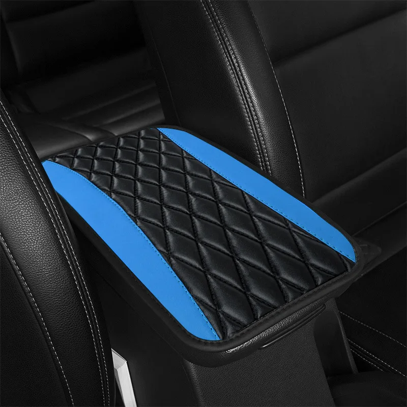 Car Armrest Cover Mat Universal PU Leather Ethnic Style Print Waterproof Non Slip Storage Box Pad Auto Styling Interior Accessor