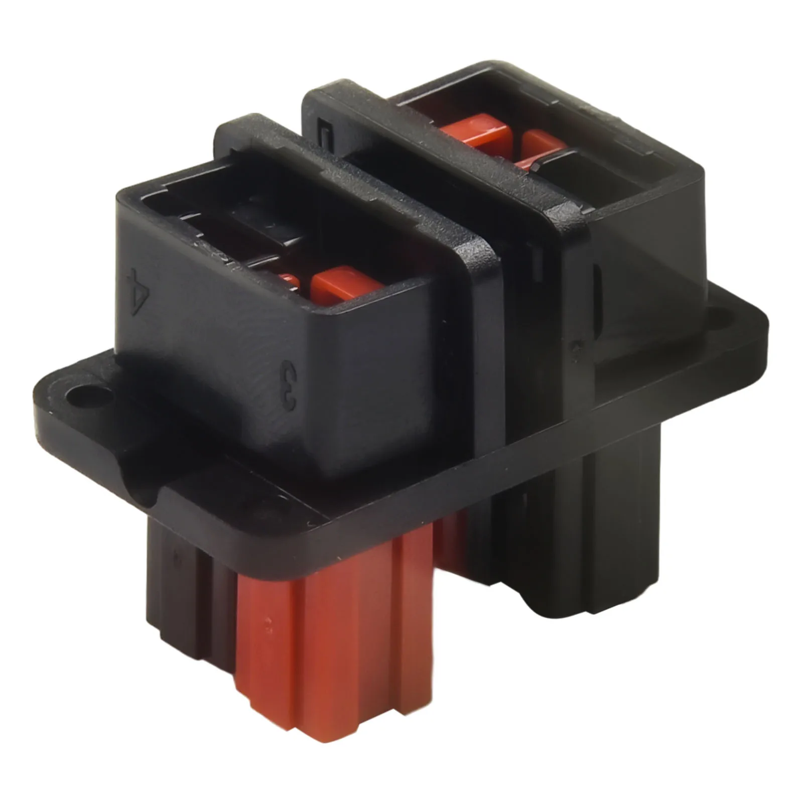 Four Terminal Fixed Bracket Panel for 30A 600V Use with Silver Plated Copper Contacts and Heat Stabilized Polycarbonate Housing