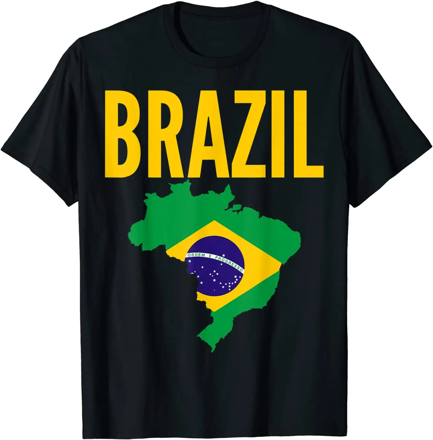 Brazil Map Flag Printed Fans Gift T-Shirt. Summer Cotton Short Sleeve O-Neck Mens T Shirt New S-3XL