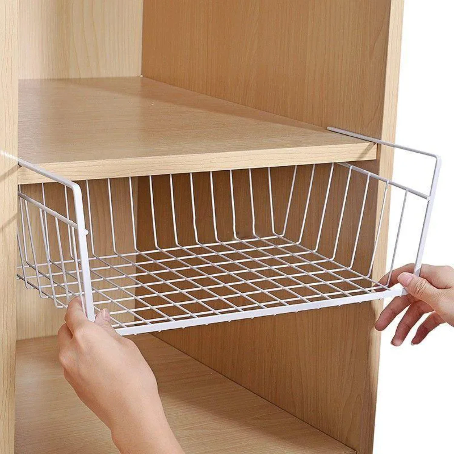 

Multipurpose Hanging Wire Basket Organizer Kitchen Cabinets and Desks