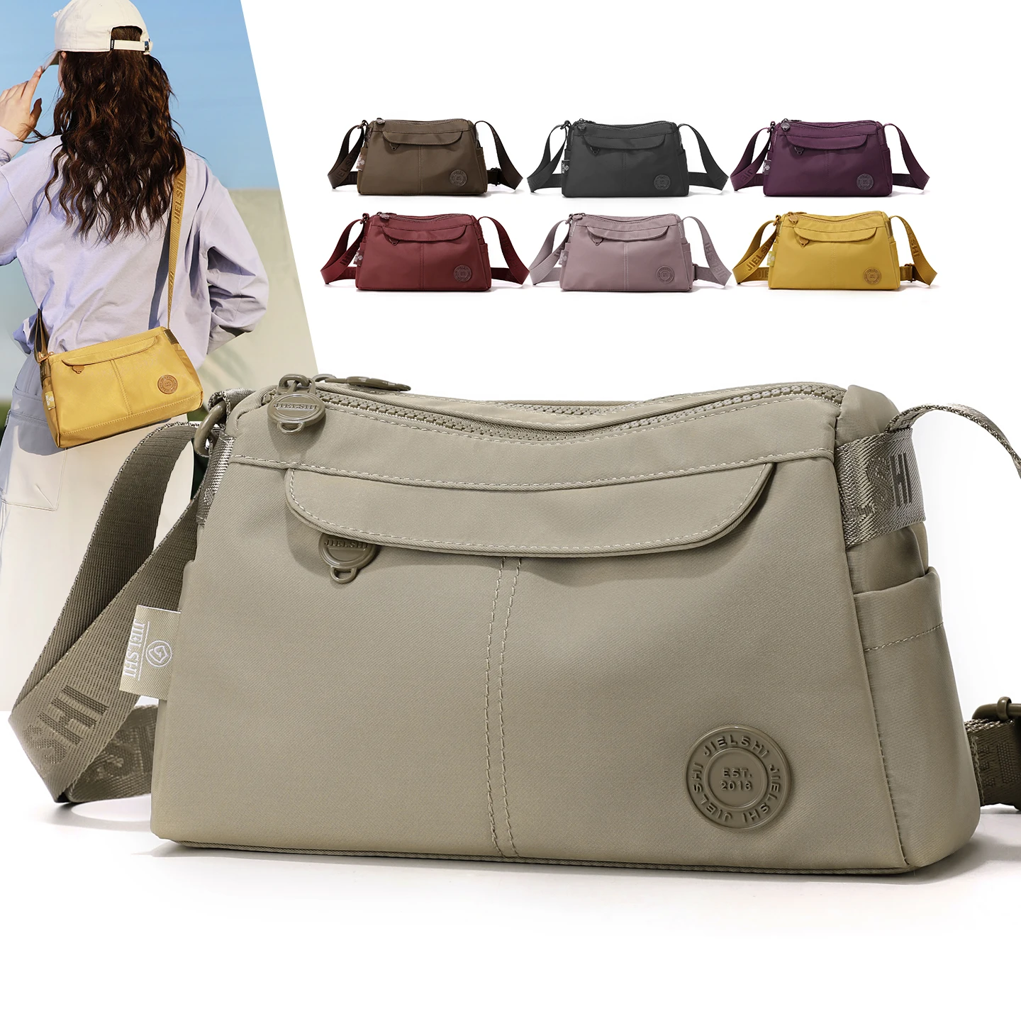New 2025 Women's Large Capacity Lightweight Crossbody Bag Waterproof Commuter Canvas Bag Casual Versatile Single Shoulder Bag