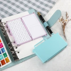 SeamiArt 1pc Portable Magnetic Travel Plastic Painting Box for Watercolor Loose Leaf HandBook for Art Supplies
