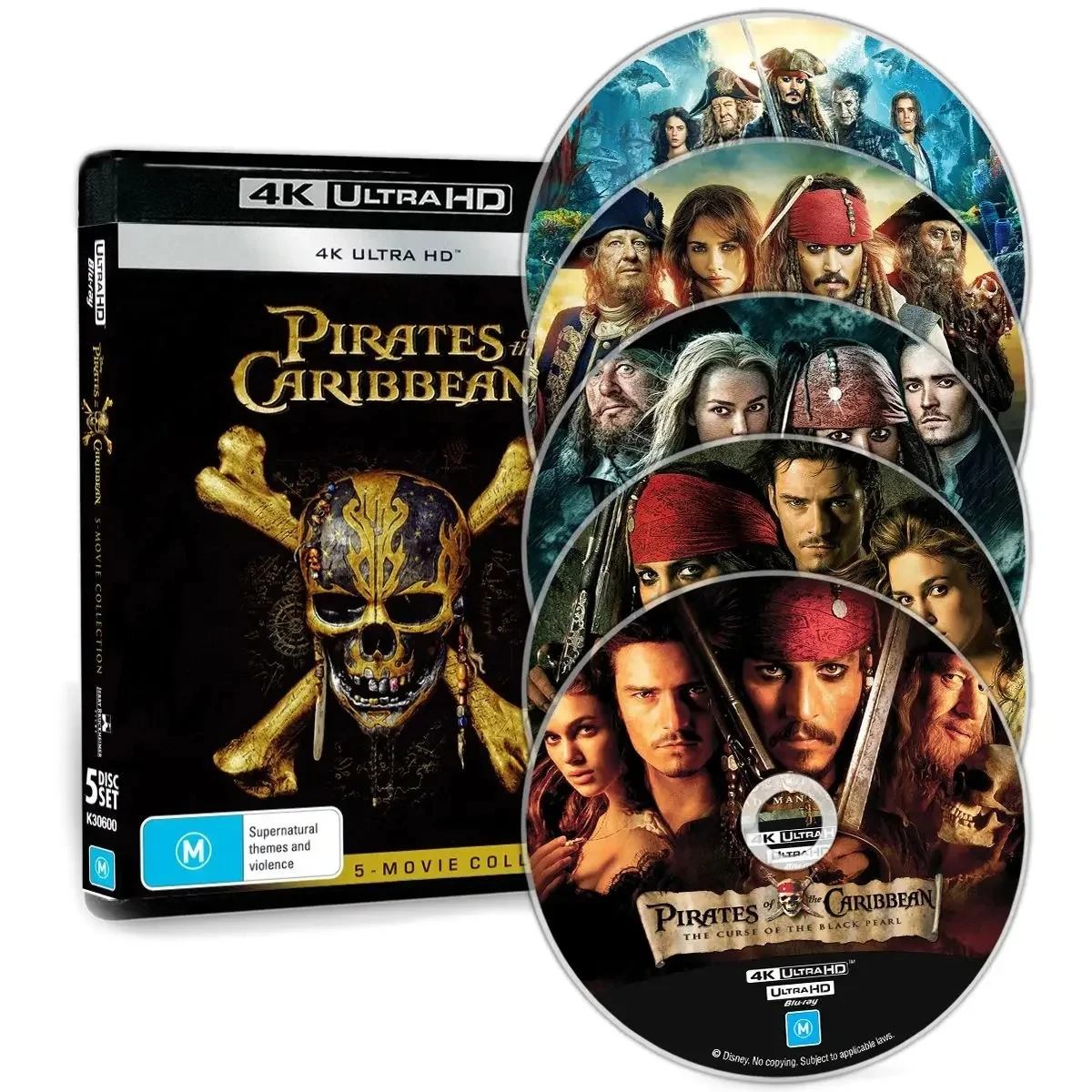 Fluch der Karibik 1-5 Komplette 4K UHD Blu-ray Disc PS5 kompatibel XSX Dolby Atmos HDR10