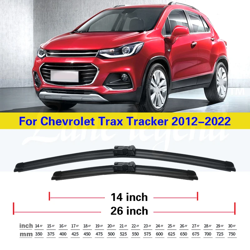 For Chevrolet Trax Tracker 2012 - 2022 Wiper Front Rear Wiper Blades Set Windshield Windscreen Window Car Accessories 26\