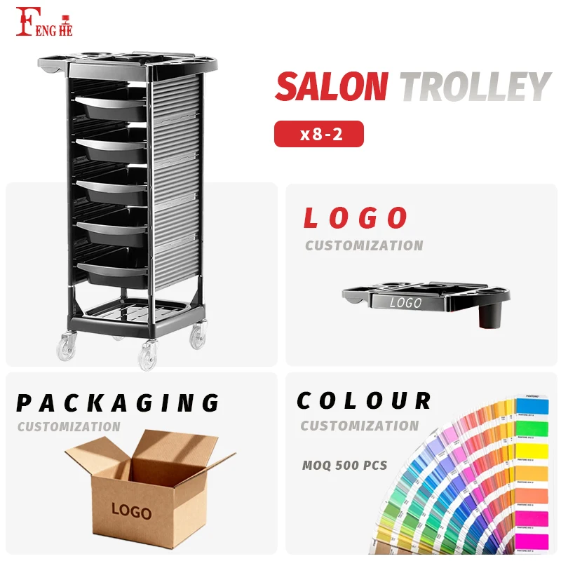 Wholesale X8-2 Professional Salon Furniture Rolling Salon Trolley for Hairdresser Barber Shop