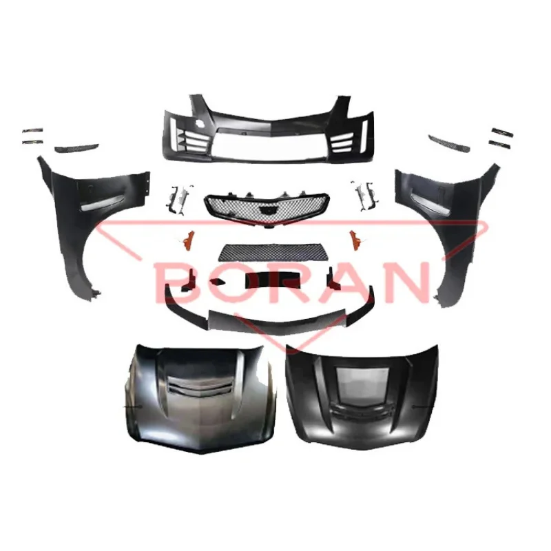 

Auto Accessories Front Bumper Assembly Lip Engine Hood Grille Body Kit ATS Modified V Style