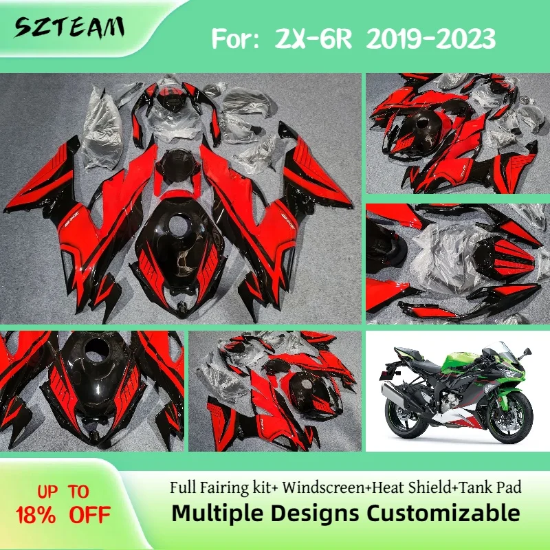 

For Kawasaki 636 ZX6R 2019 2020 2021 2022 2023 Full Fairings ZX 6R 19-23 Motorcycle Plastic Cover Fairing Kit Body Set