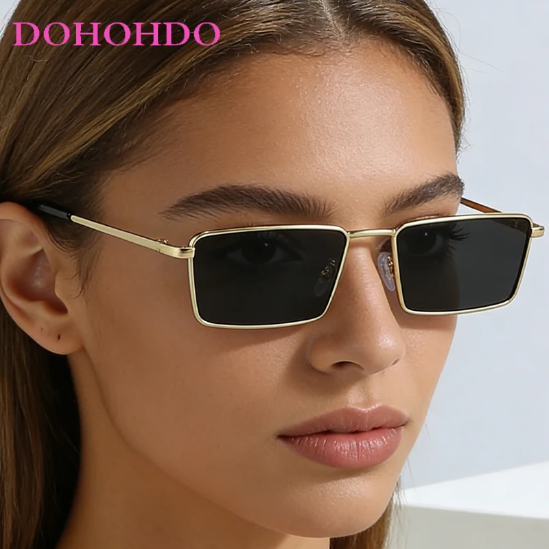 

Fashion Luxury Brand Design Metal Rectangle Frame Women Men Sunglasses Outdoors Drive Trend Glasses Unisex Lentes De Sol UV400