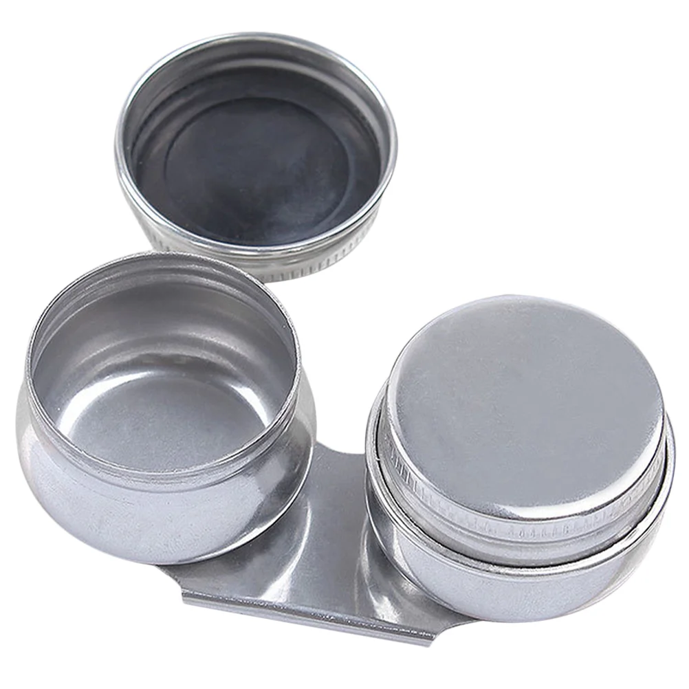 Oil Paint Stainless Steel Pencil Pot Painting Coloring Cup Double Palette Cups Clean Dipper Container with Lid