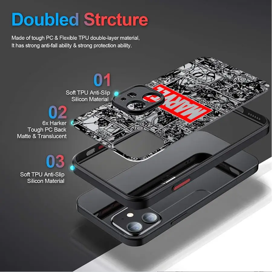 Marvel Spiderman Ironman Case for iPhone 13 14 15 16 Pro Max 14 Plus 15Pro Shockproof Armor Cover image 2