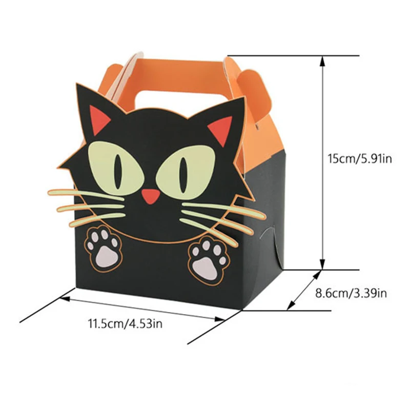 12/24pcs Halloween Papier Süßigkeiten Geschenk box Horror Geist Hexe Mumie Keks bevorzugen Geschenk verpackung Box Trick Halloween Party liefert – Detail 2