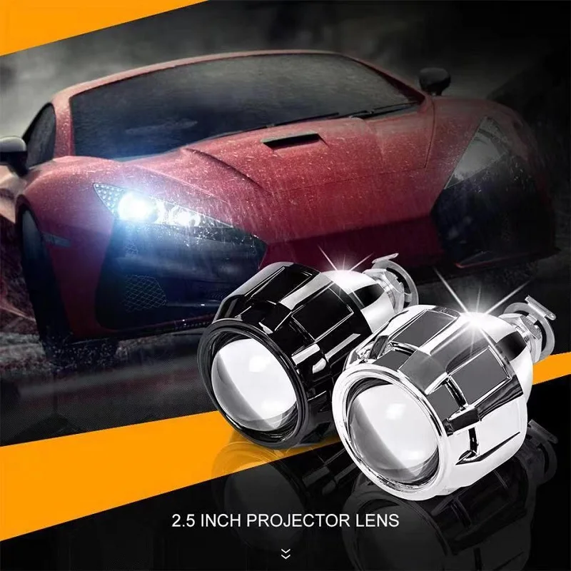 

EURS 2.5inch Dual Xenon Lens LED Headlights HID H8 H9 H11 9005 H7 HB3 HB4 Headlight Projector Kit 2.5 Metal Lens car Lights