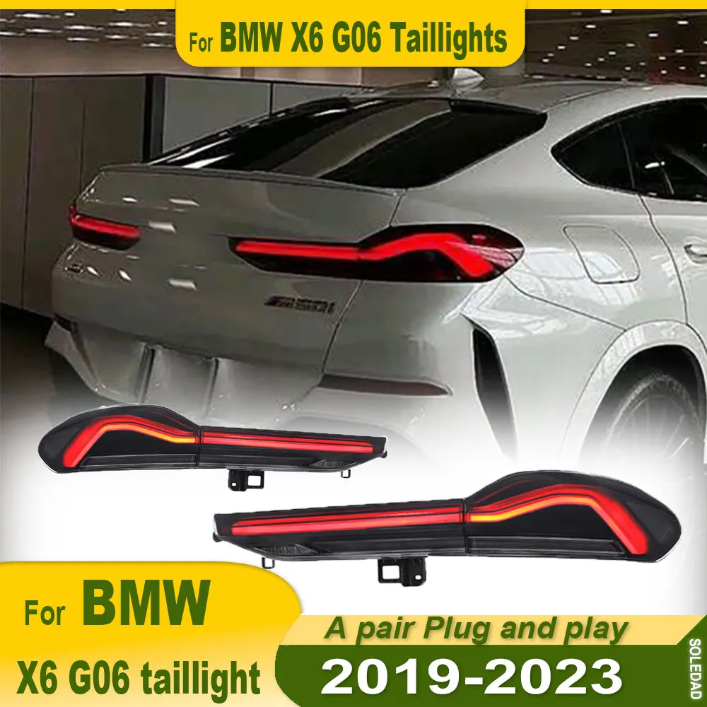 Car Tail Lights For BMW X6 G06 Taillights Assembly 2019-2023 Modified Rear Brake Reverse Turn Signal Lights Plug and play 2pcs