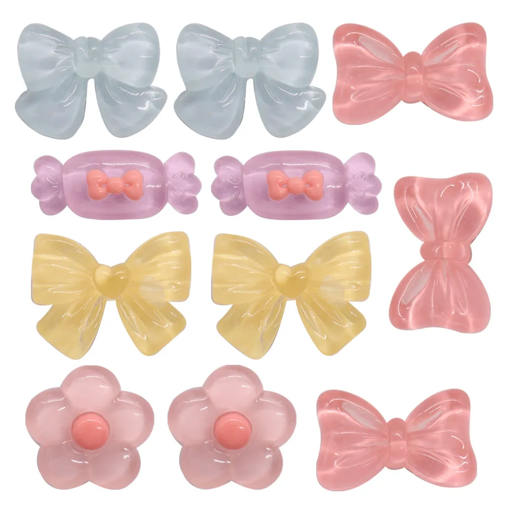 New Arrival 1pcs Resin Shoe Charms Kawaii Bow Candy Flower Buckle Clog Fit Wristbands Garden Shoes Button Decorations Xmas Gift