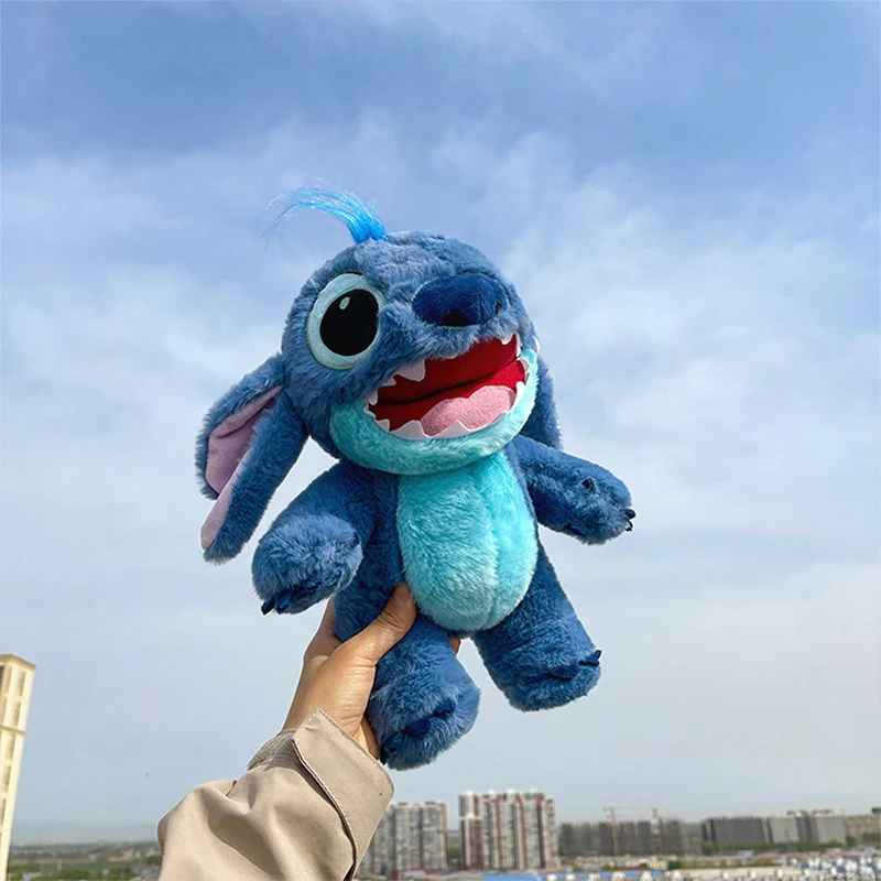 

Kawaii Stitch плюшевая игрушка Дисней мягкая кукла для детей подарок на день рождения и Рождество милый мультфильм с большим ртом стежка приятная мягкая подушка для сна