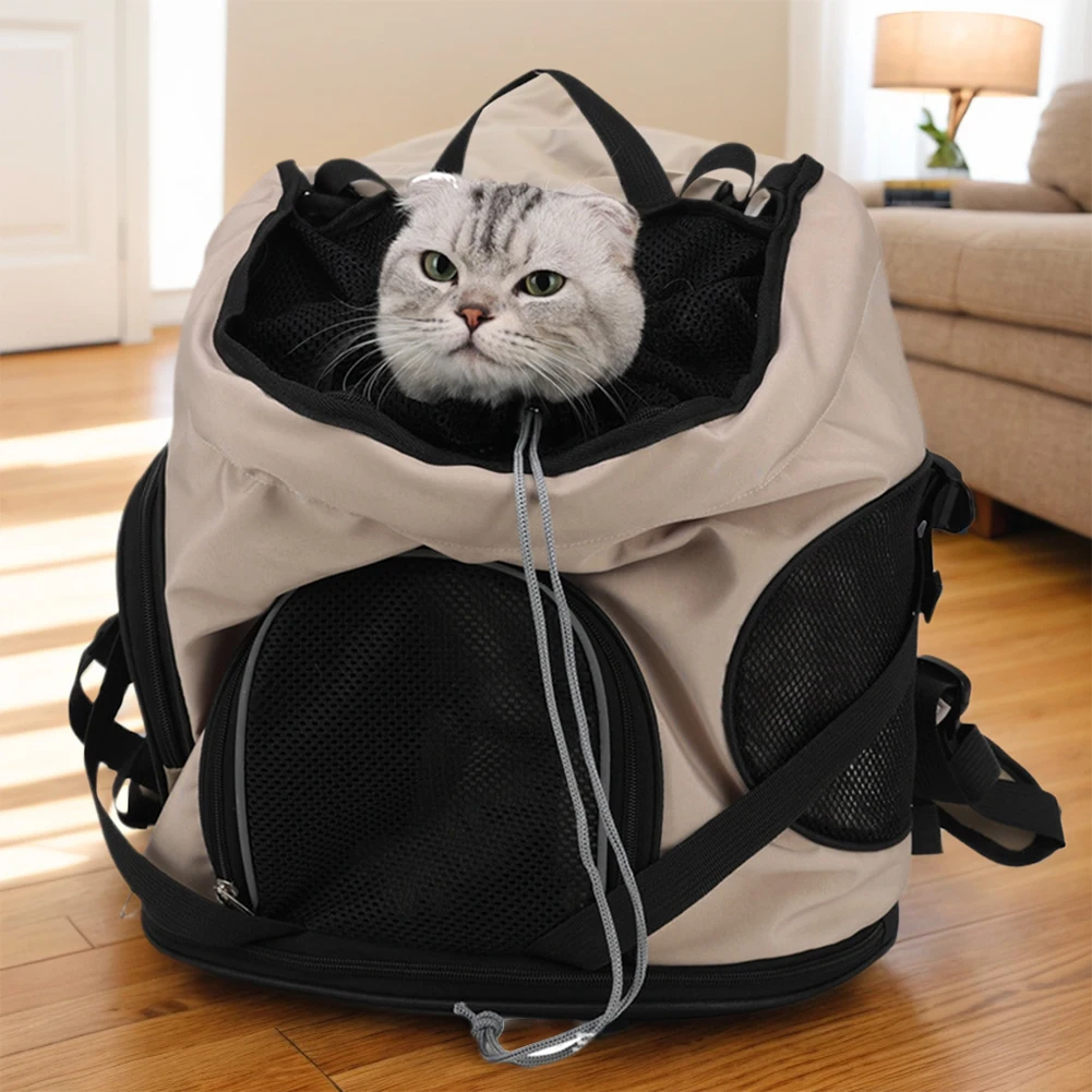 Adjustable Cat Dog Carrier Bag Pet Double Shoulder Backpack Portable Bag Outdoor Travel Camping Hiking Chest Strap Bag