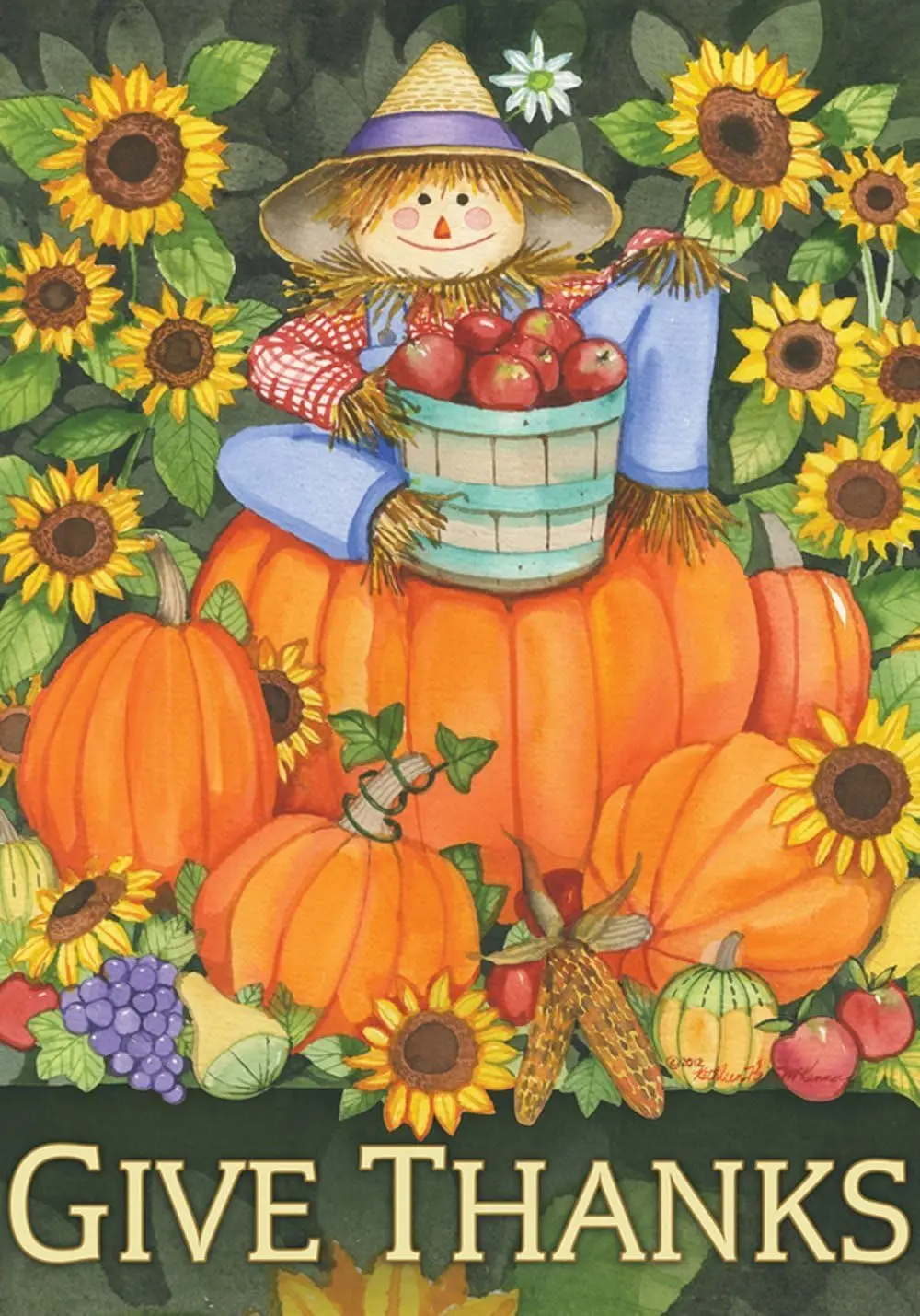 

Толанд Домашний сад 119406 Опудало, урожай, флаг на День Благодарения, 12x18 дюймов, двухсторонний садовый флаг на День Благодарения для дома на открытом воздухе