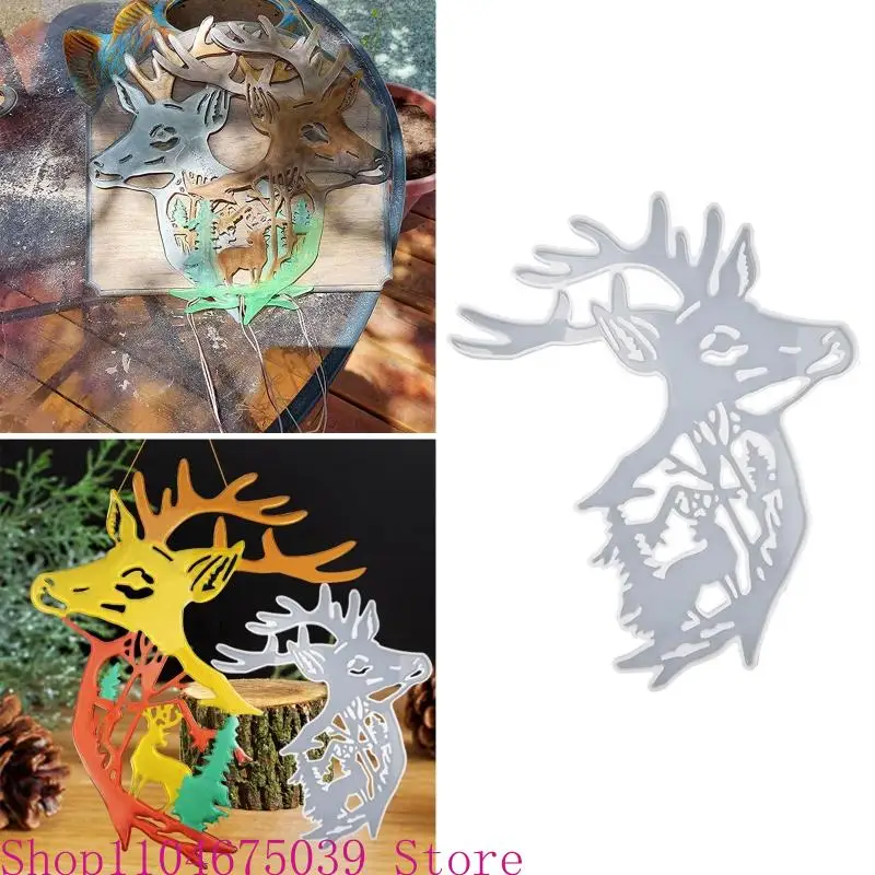 

5 Asd 2pcs Силиконовые лося плесени настенные настенные рождественские олень плесень