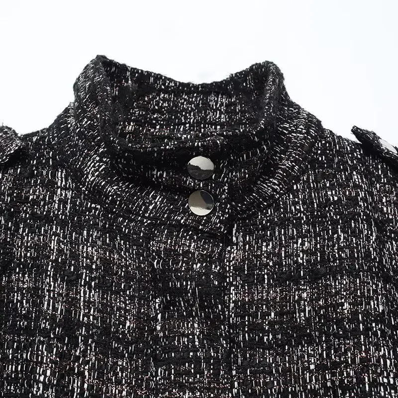 Lâche col haut pilote Jaet vêtements d'extérieur en couleur métal Tead Structure neuf ZAR femmes décontracté Sle longue fermeture éclair Sve