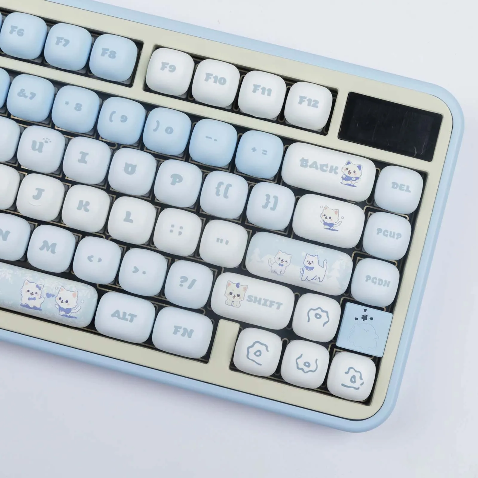 141-Key PBT Dye-Sublimated Keycap Set, MOG Profile, Blue Cat Theme, Compatible with MX Switches for 61/64/68/87/96/104/108 view 3