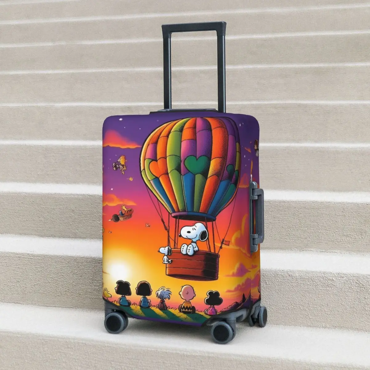 Cute Snoopy Cartoon Suitcase Cover Holiday Strectch Luggage Supplies Travel Protection