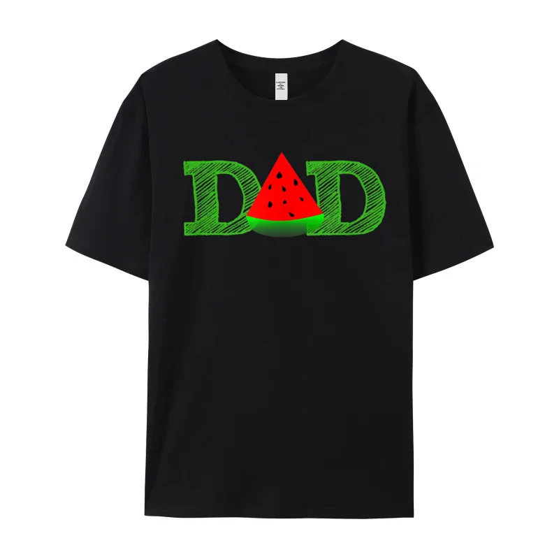 Dad Watermelon T-Shirt - Funny Mans Loose Design Tees Crew Neck NEW YEAR DAY 100% Cotton Tshirts Funny Short Sleeve Tee-Shirts