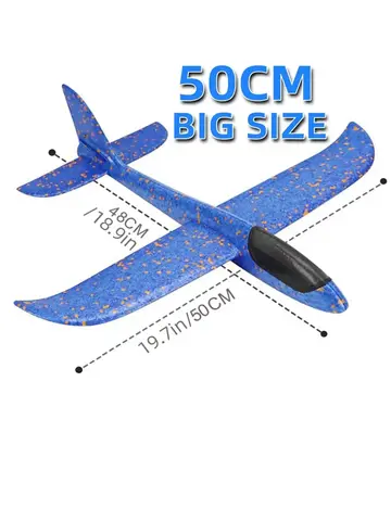 50CM Big Foam Plane Glider Hand Throw Airplane Light Inertial EPP Bubble Planes Outdoor Launch Toys Gift