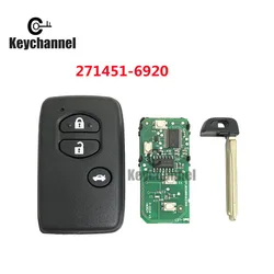 Keychannel 1PCS 3 Button 71 Chip Car Proximity Fob FSK 433Mhz Smart Key FCCID 271451-6920 Keylessgo Card for Toyota 86 Subaru