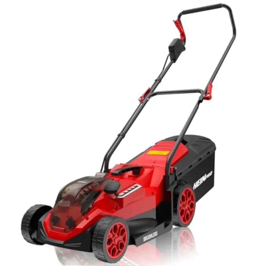 

14-дюймовая беспроводная газонокосилка, совместимая с аккумулятором Milwaukee M18, 2-в-1, бесщеточная электрическая газонокосилка для небольших участков, ручная газонокосилка