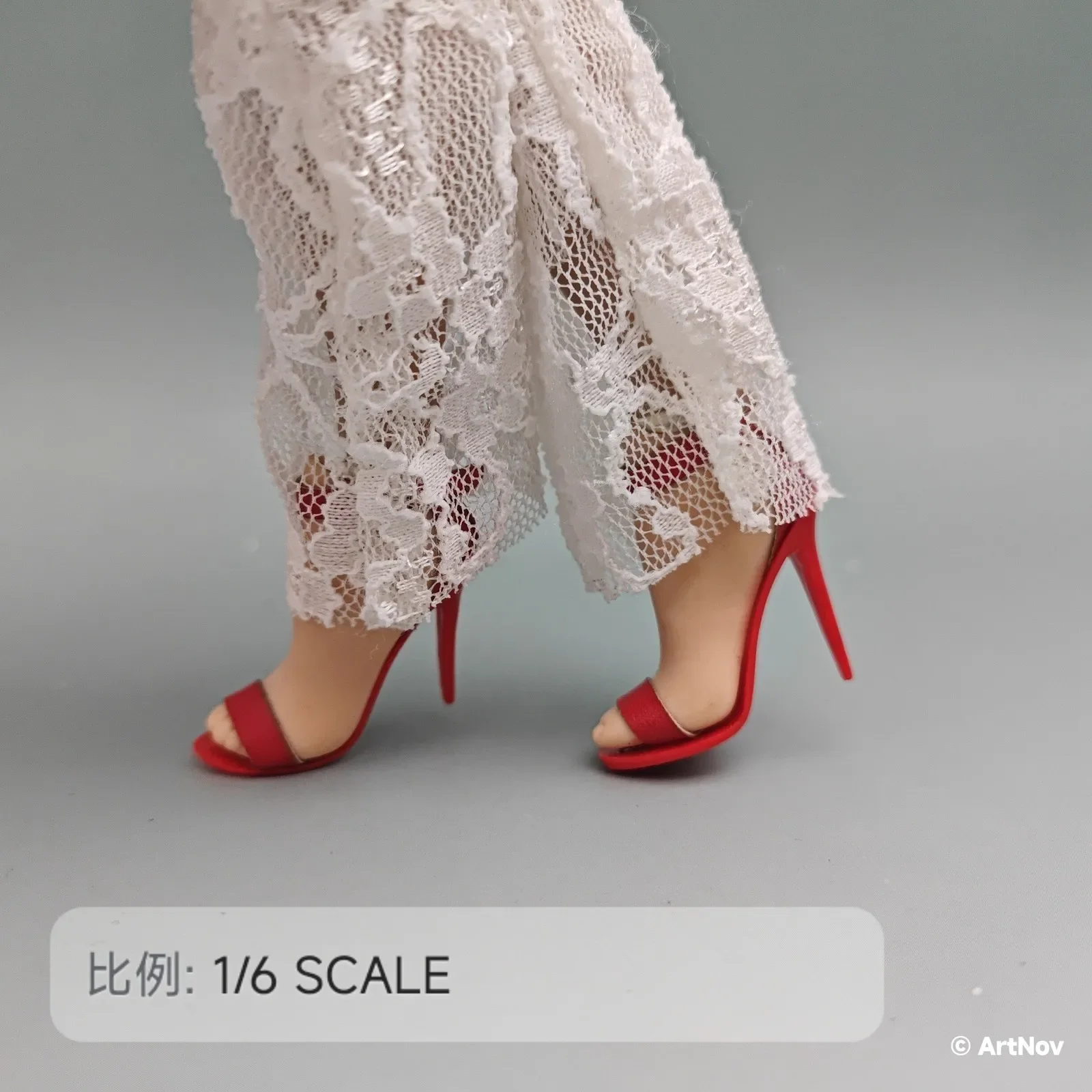 1/6 Women Shoes with Feet Model Female Solider High Heeled Sandal Action Figure