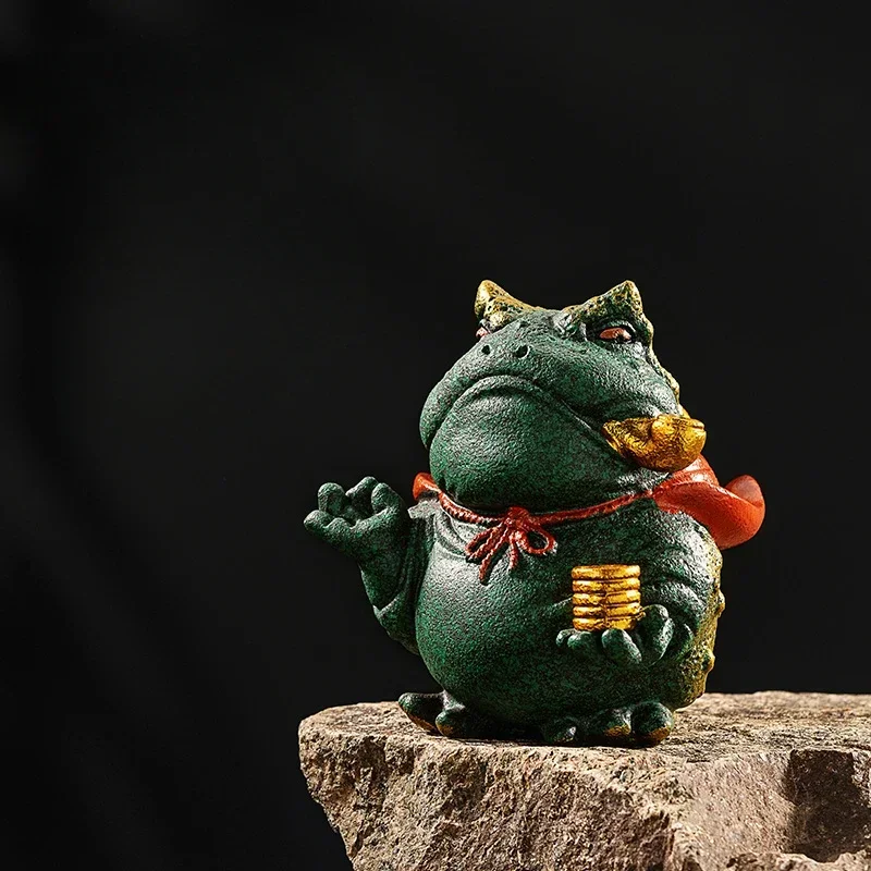 

Chinese Style Golden Toad Tea Pet Decoration Boutique Tea Set Accessories Tea Table Golden Cicada Fortune Ornaments