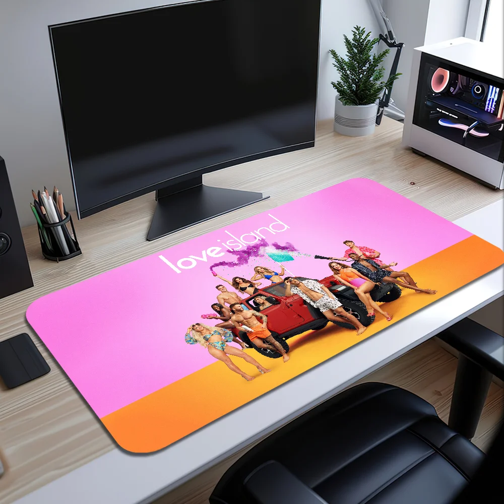 L-Love Island USA season 7 Mouse Pad Desk Mat Large Non-slip Anti-fray Keyboard Ergonomic Office Rubber PC Home Custom